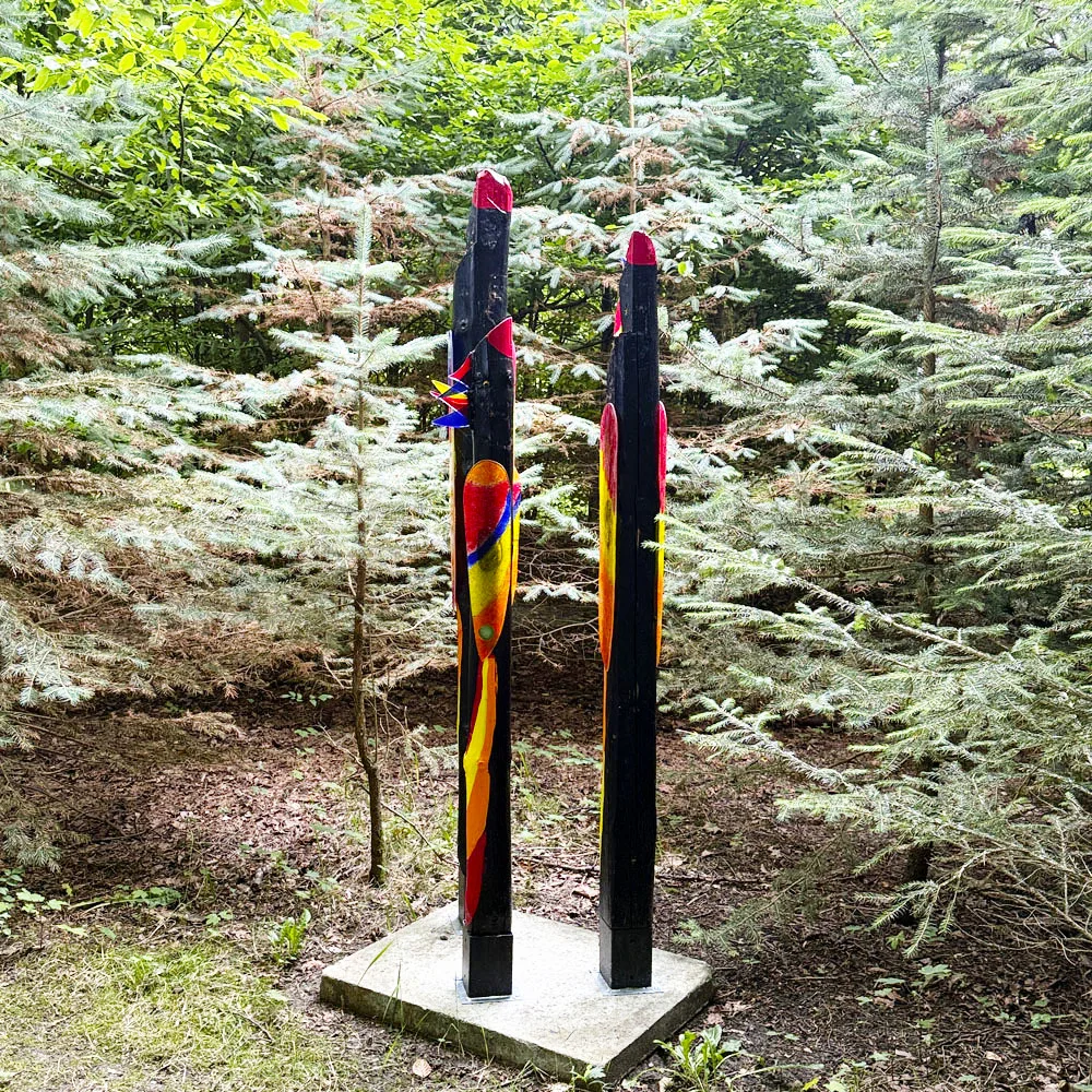 Fantasifugle i træ og glas