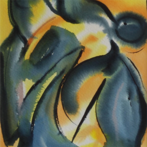 Abstrax II (33 * 43 cm). Akvarel af Antje Fries Harsberg
