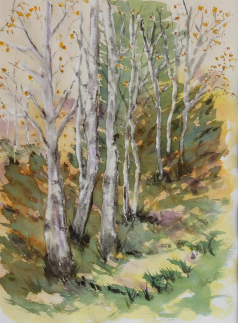 Efterår (42 * 52 cm). Akvarel af Antje Fries Harsberg