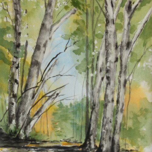 Sommer (42 * 52 cm). Akvarel af Antje Fries Harsberg