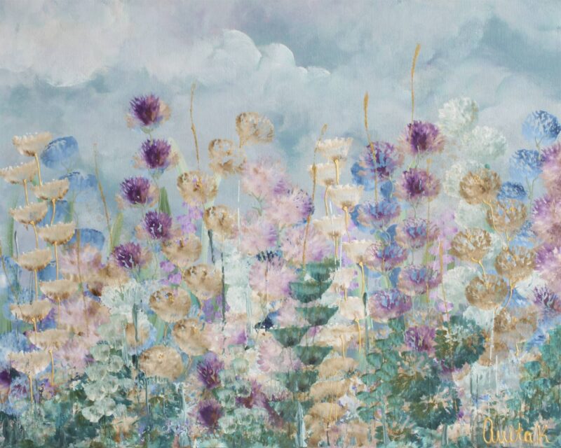 Et smukt sind. Maleri af Anita Krøjgaard (B * H: 40 * 50 cm)