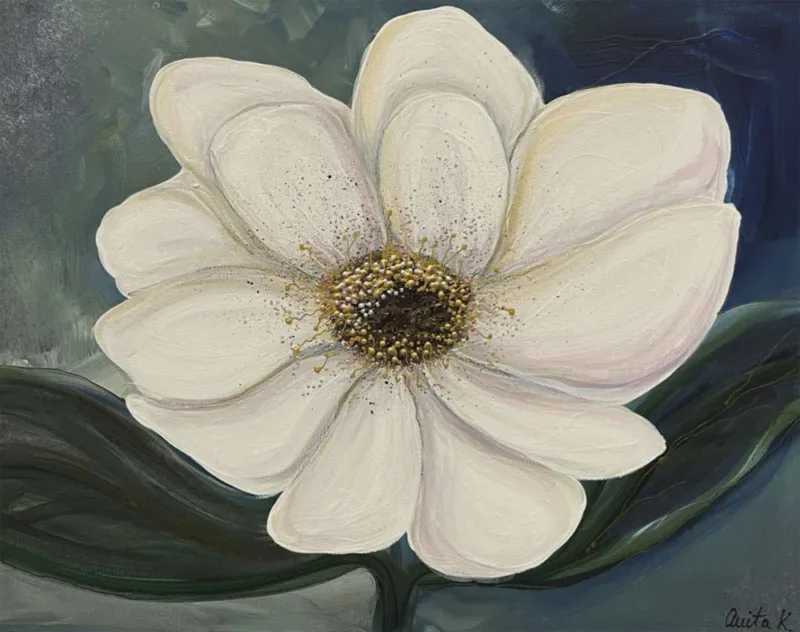 Maleri af Anita Krøjgaard med blomstermotiv