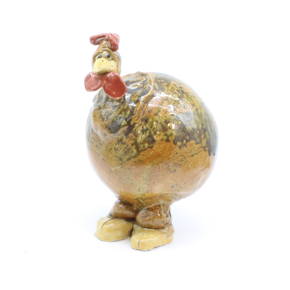 Den glade høne. Skulptur af Berit Thrane Dirdal (B*H: 17*28 cm)