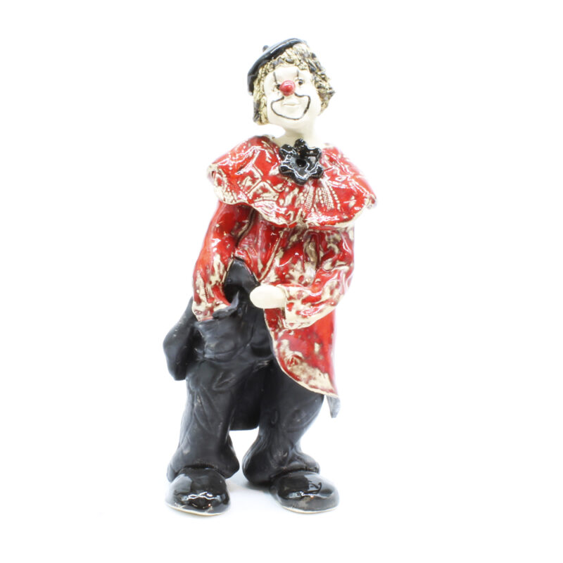 Den røde klovn. Skulptur af Berit Thrane Dirdal (B*H: 14*37 cm)