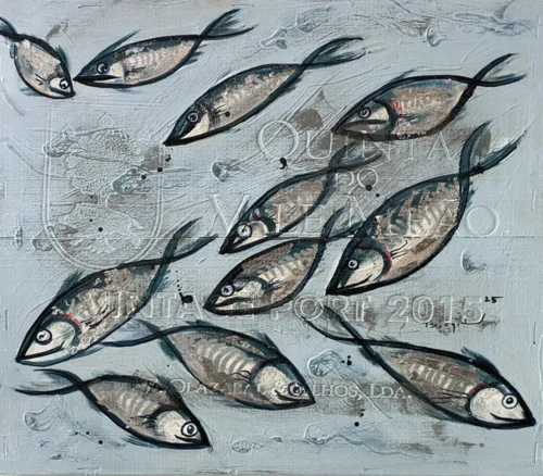 Akrylmaleri af sølvfisk