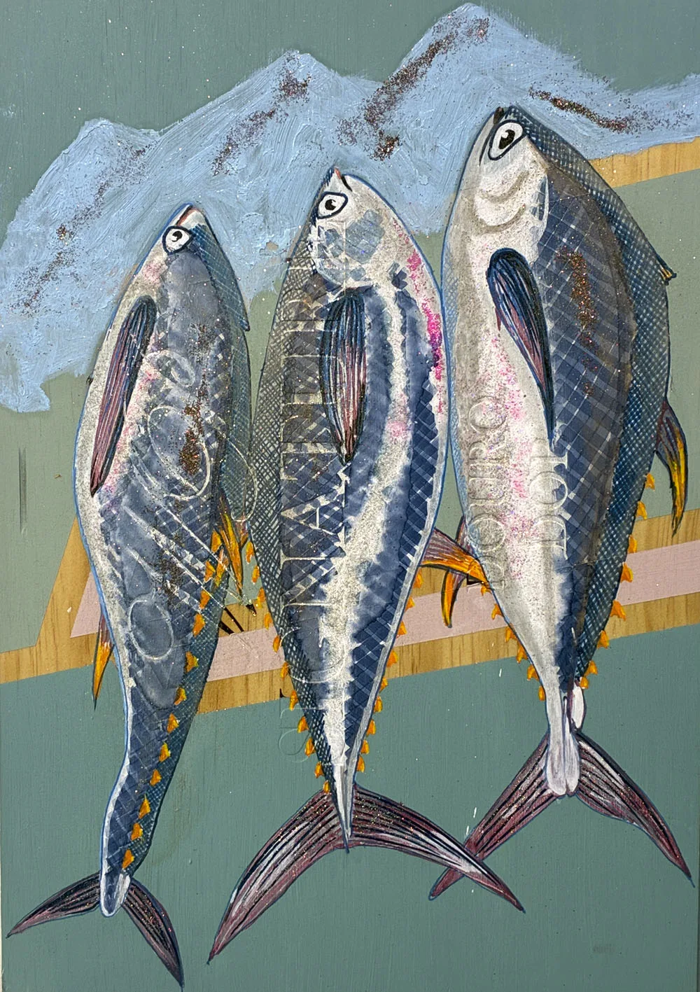 Akrylmaleri af tunfisk