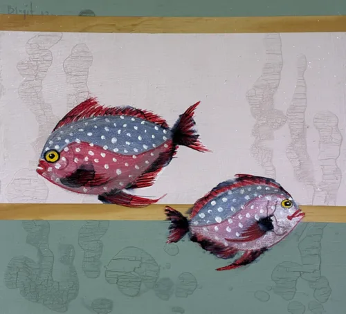 Akrylmaleri af glansfisk