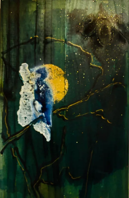 Akrylmaleri "Skarv" af Birgit Randrup Thomsen