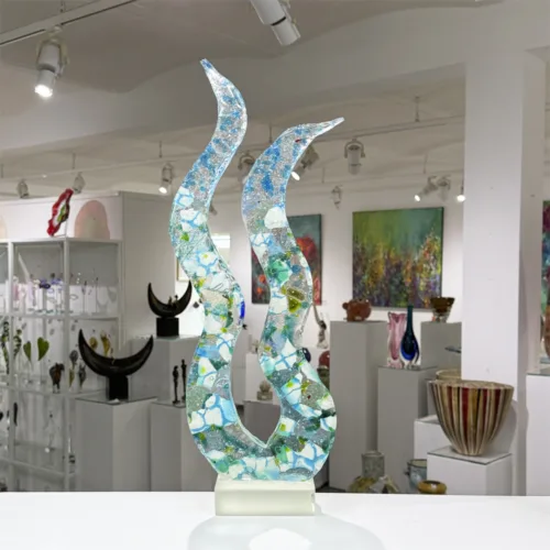 Glasskulptur "Seaweed" af Bettina Vahle