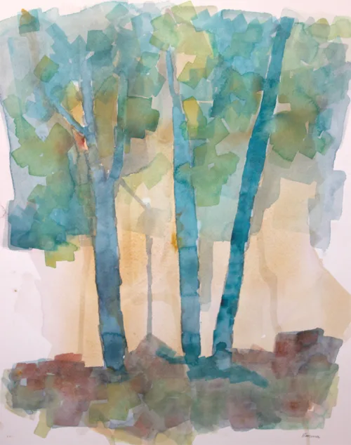 Akvarelbillede "Ro på" skabt af Emma Høj