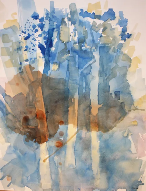 Akvarelbillede "Skovens magi" skabt af Emma Høj