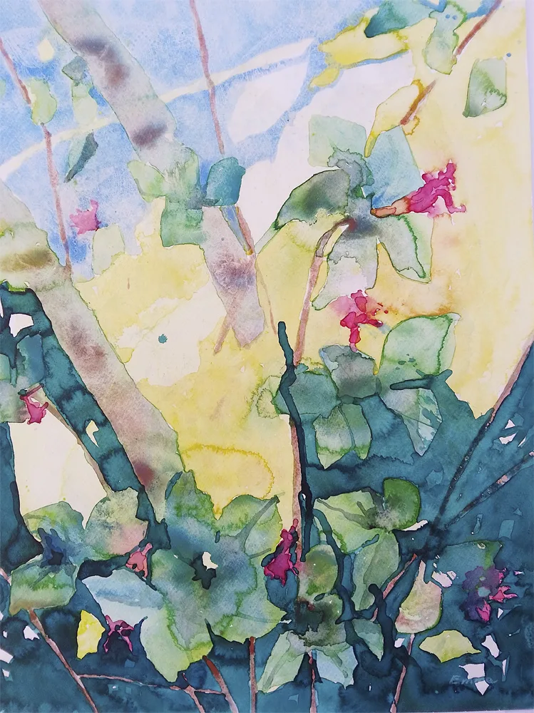 Akvarelbillede "Minder om denne dag" skabt af Emma Høj