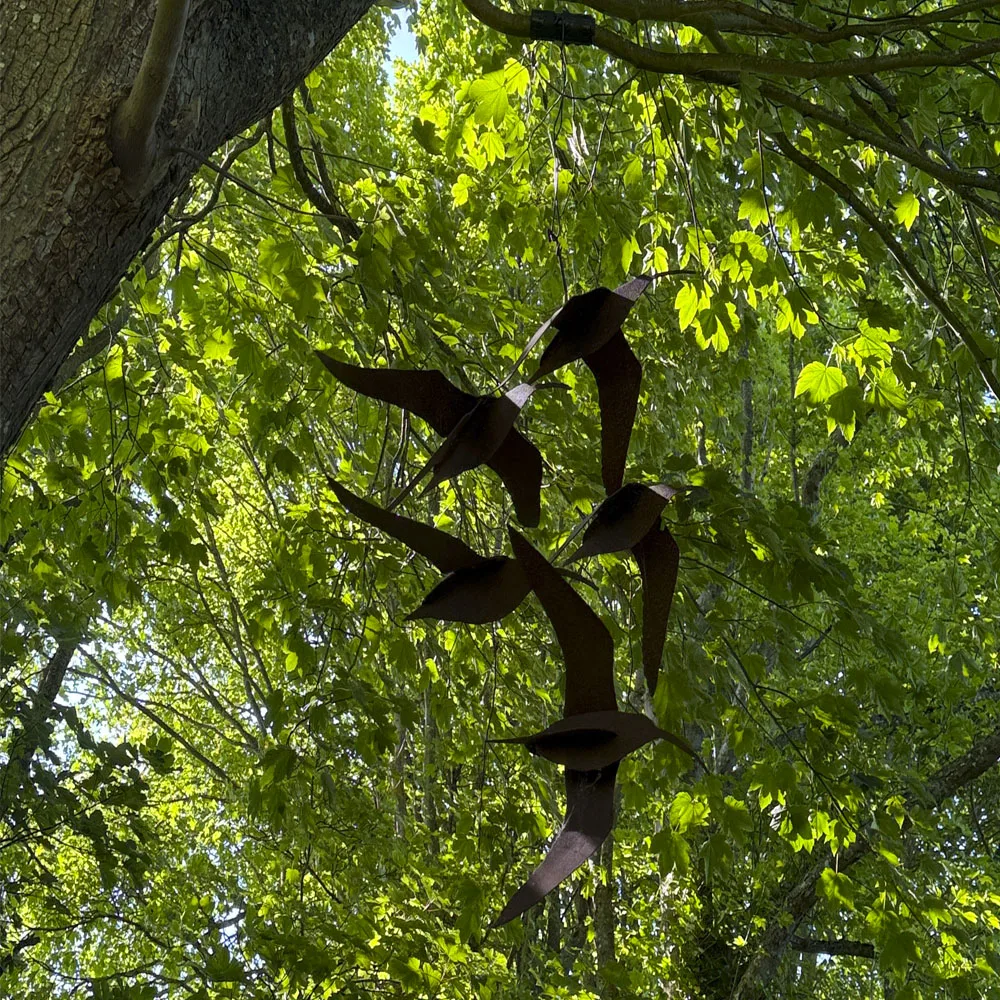 Skulptur "På træk" af Erling Mørch