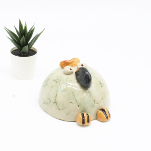 Det storsnuede kugledyr. Skulptur af Finn Møller (B*H: 13*9 cm)