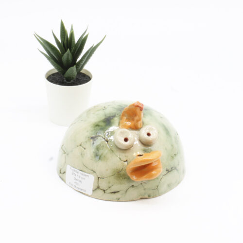 Det næbede kugledyr. Skulptur af Finn Møller (B*H: 13*9 cm)