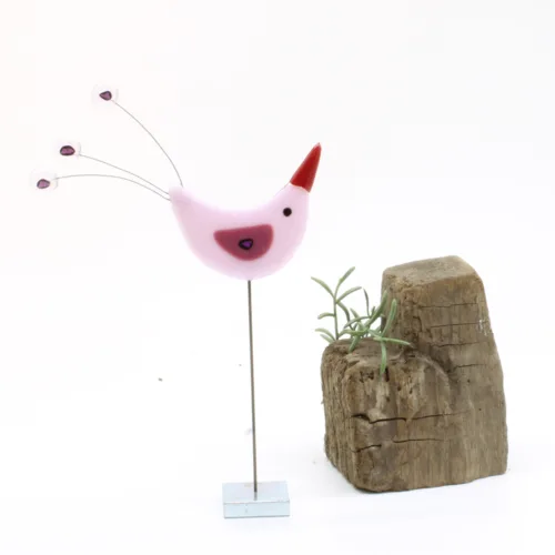 Glasfigur "Paradisfugl Glimt" fra Grevelsgaard Glas