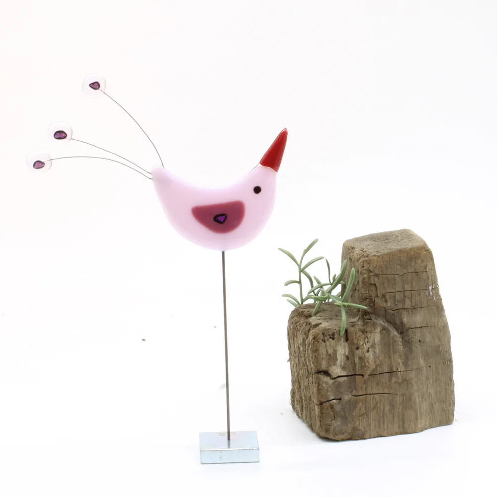 Glasfigur "Paradisfugl Glimt" fra Grevelsgaard Glas