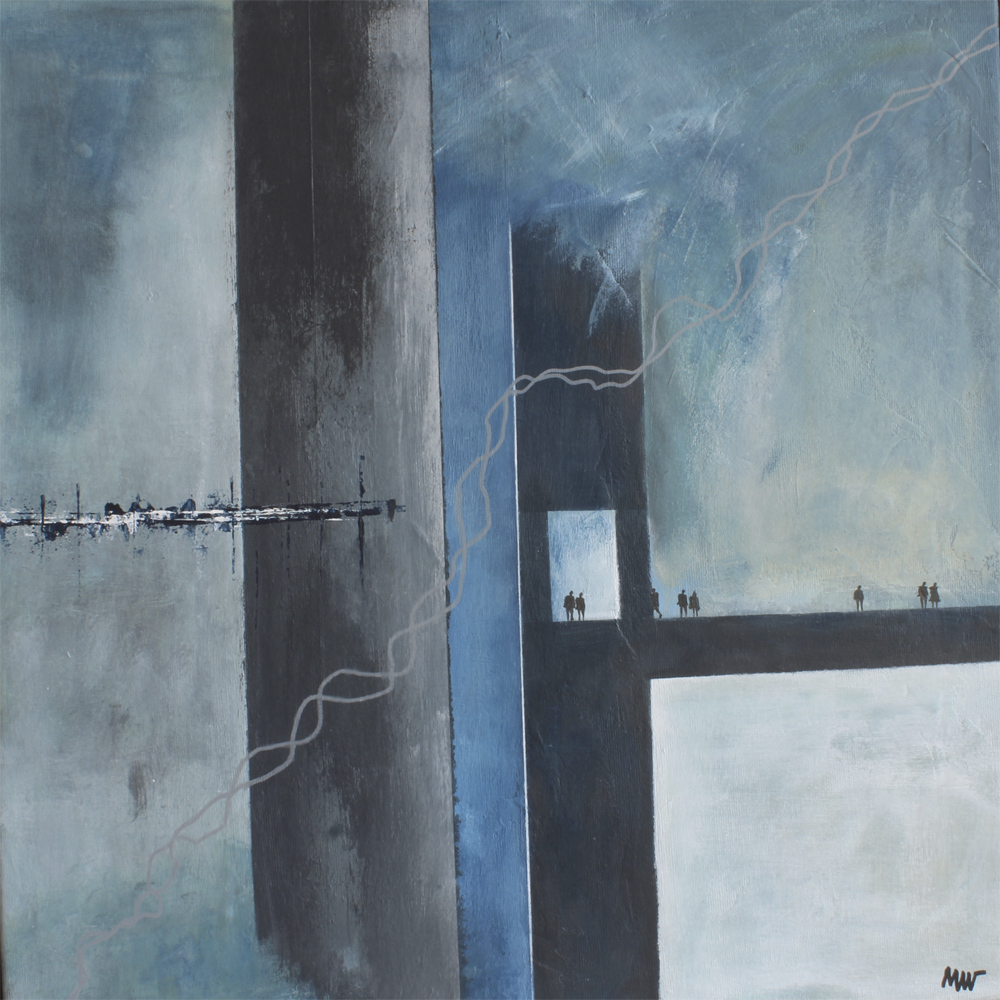 Vindue. Maleri af Marianne Wikkelsø. B * H: 50 * 50 cm