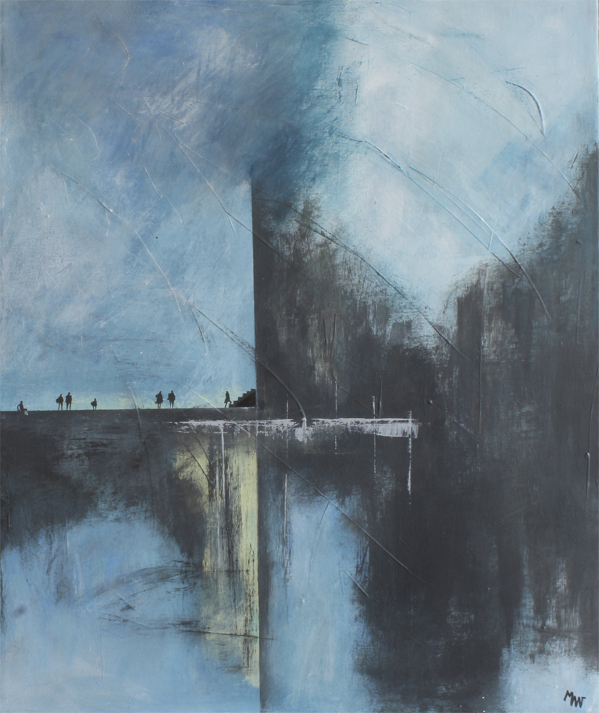 Udsigt. Maleri af Marianne Wikkelsø. B * H: 50 * 60 cm