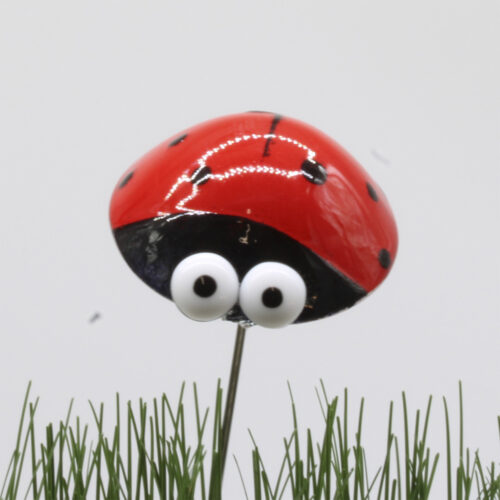 Mariehøne. Fremstillet af Grevelsgaard Glas (Diameter: ca. 7 cm)