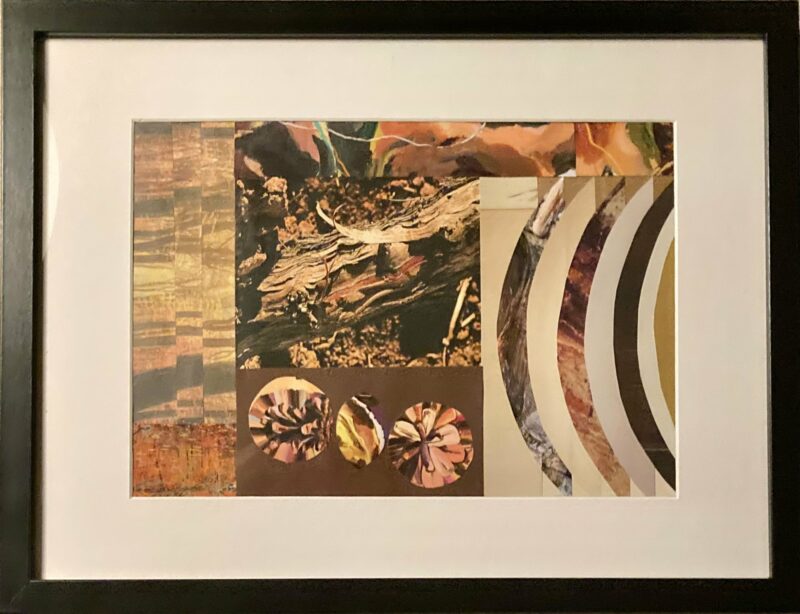 Gyldent landskab. Collage af Niels Ravn (B * H: 42 * 32 cm)