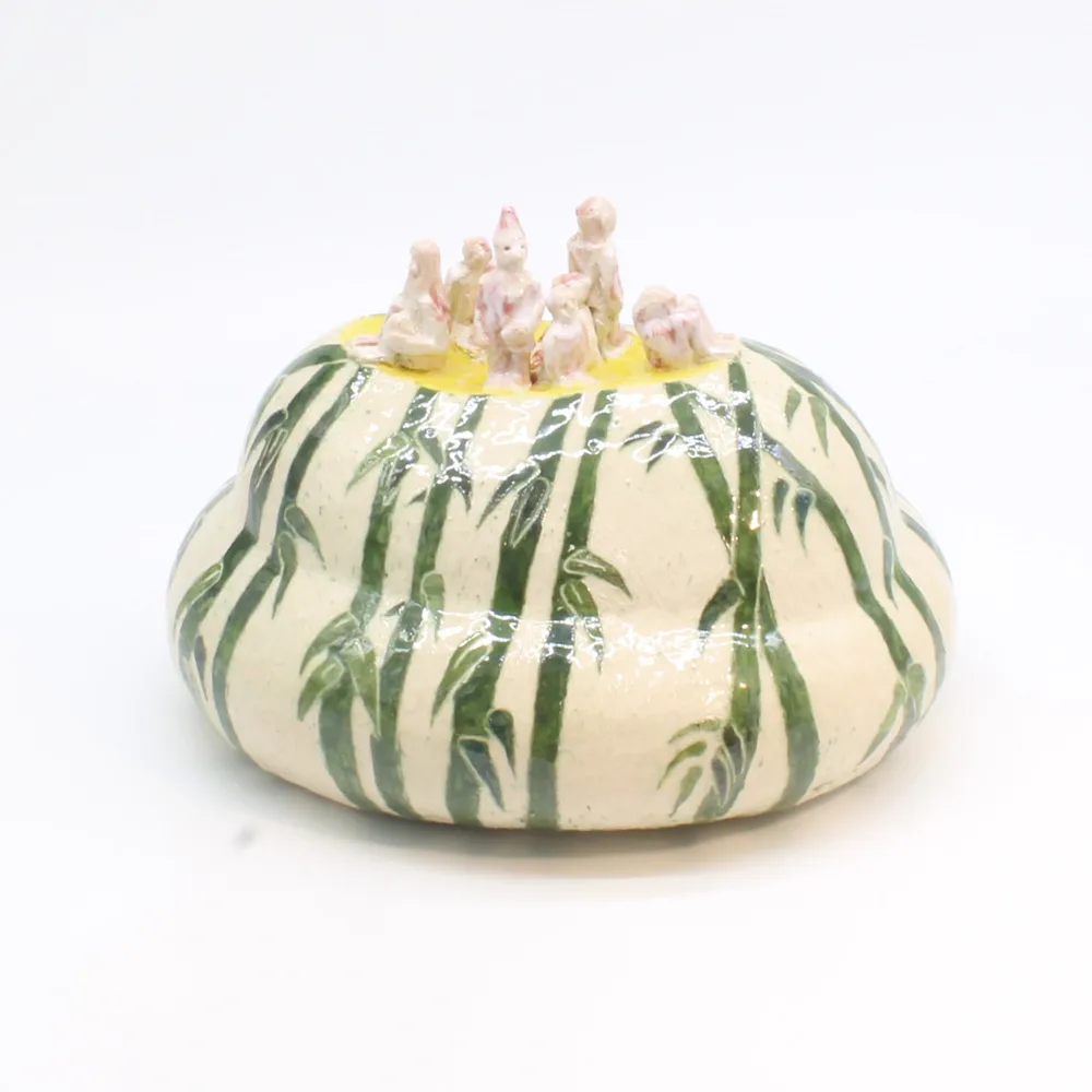 Keramik skulptur "Bambus" af Susanne Ullidtz. H: 18 cm