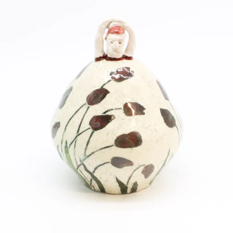 Keramik skulptur "Tulipanpigen" af Susanne Ullidtz H: 22 cm