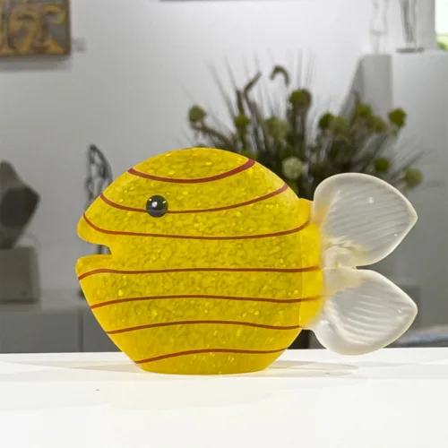 Glasskulptur "Snippy (gul)" af Borowski Glass Art