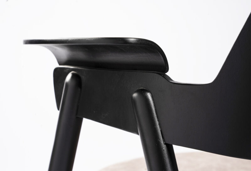 Spisebordsstol. Woodpecker 19009 Beech black Eco leather grey